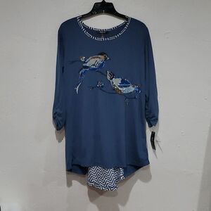 Style & Co Sequin Bird Tunic Top
